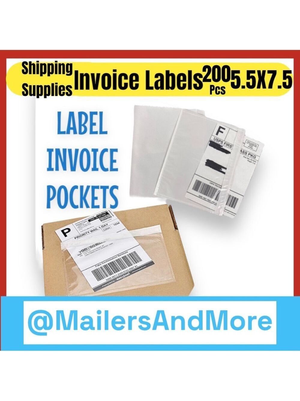 200 (7.5 X 5.5) Clear Postage Invoice Label Pockets PRICE FIRM - Picture 4 of 9